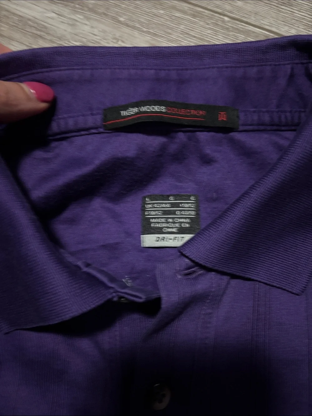 Tiger Woods (Nike) Men's Polo Shirt in Purple- Lg